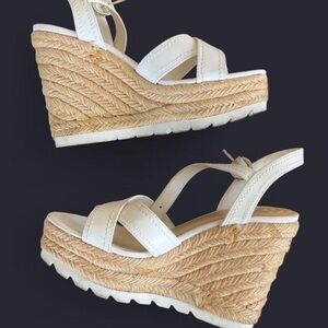 Guess brand Women's White Espadrille Wedge Sandals